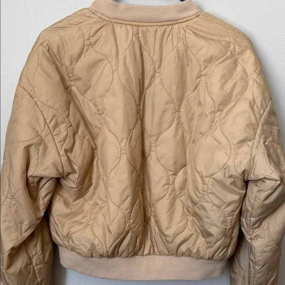 SHEIN Light Tan Quilted Bomber Jacket - Picture 4 of 4